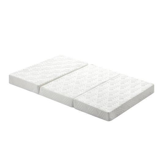 White 3-Fold Foldable Foam Mattress