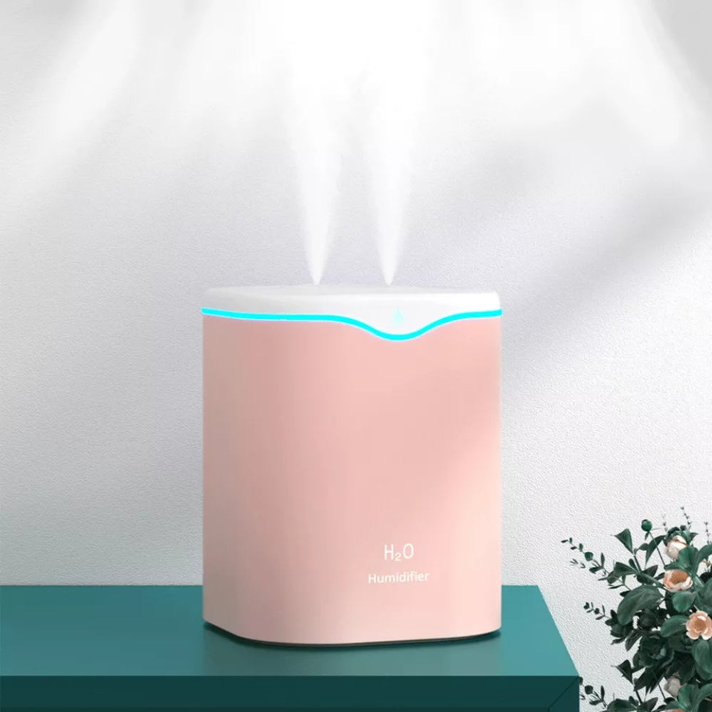 USB Air Humidifier with Dual Spray Ports and Essential Oil Diffuser