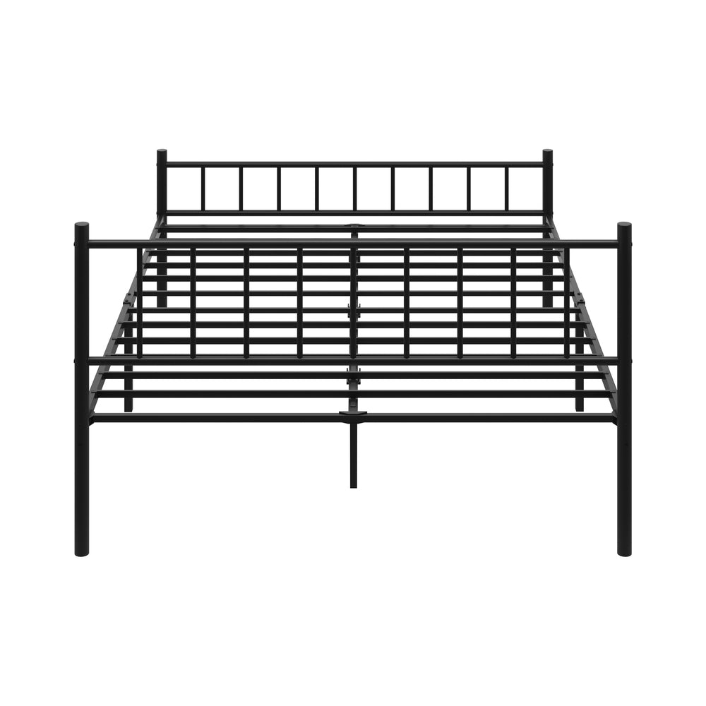 Black Metal Platform Bed Frame Queen Size