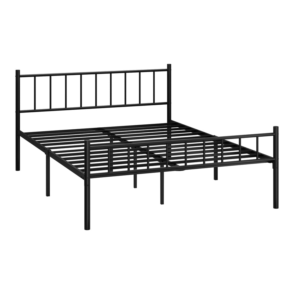 Black Metal Platform Bed Frame Queen Size
