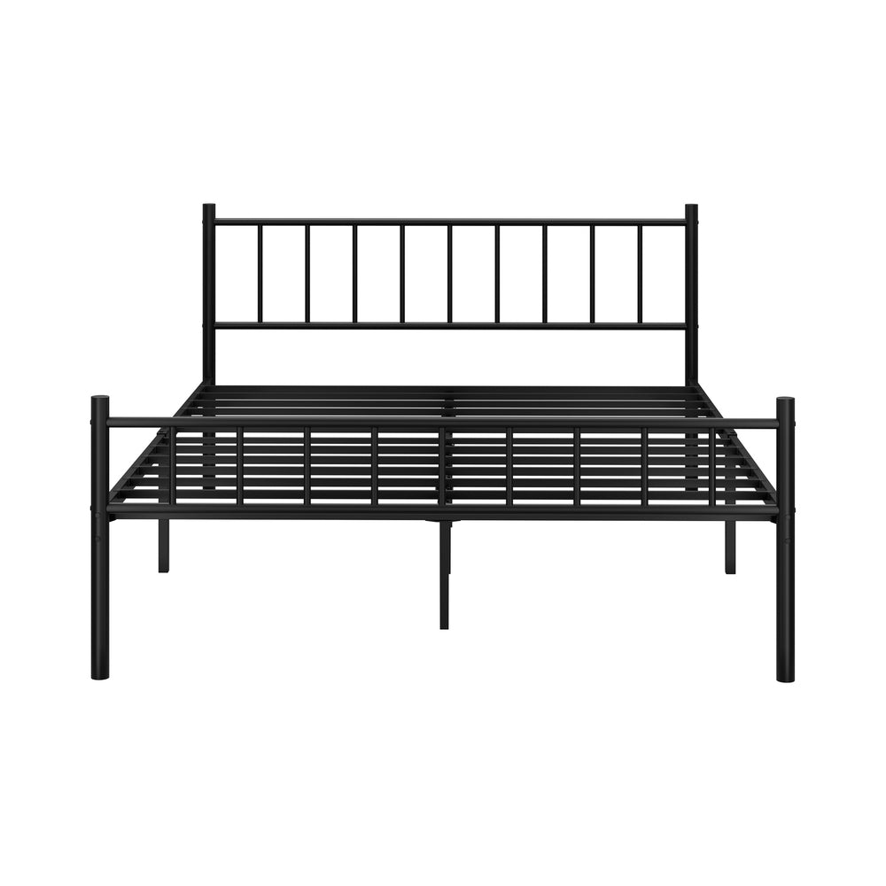 Black Metal Platform Bed Frame Queen Size