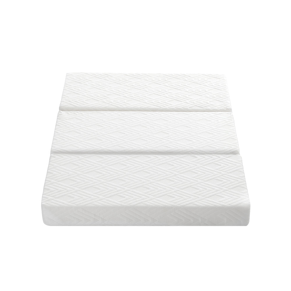 White 3-Fold Foldable Foam Mattress