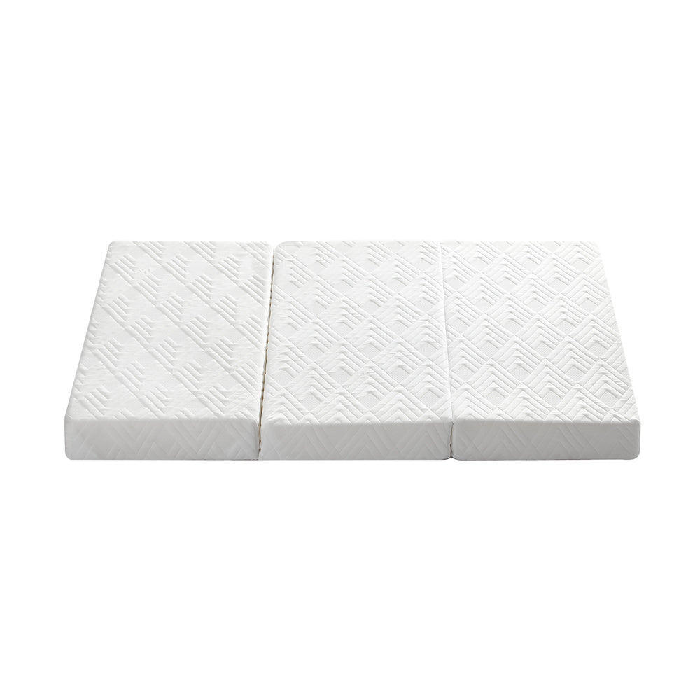 White 3-Fold Foldable Foam Mattress