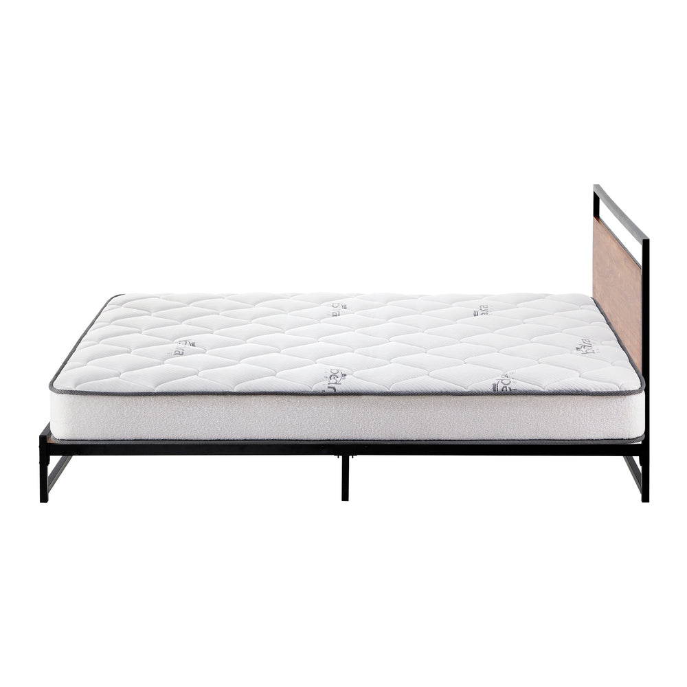 King Single Metal Platform Bed Frame with Mattress