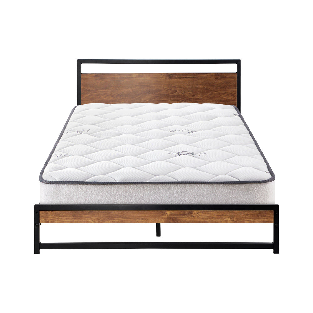 King Single Metal Platform Bed Frame with Mattress