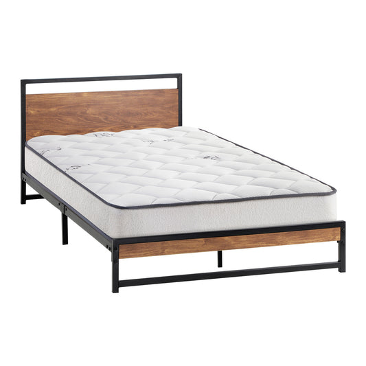 King Single Metal Platform Bed Frame with Mattress