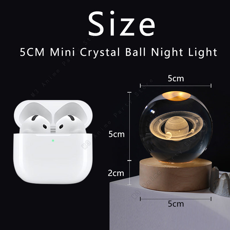 Unique 3D Crystal Ball Night Light Table Glowing Galaxy Lamp
